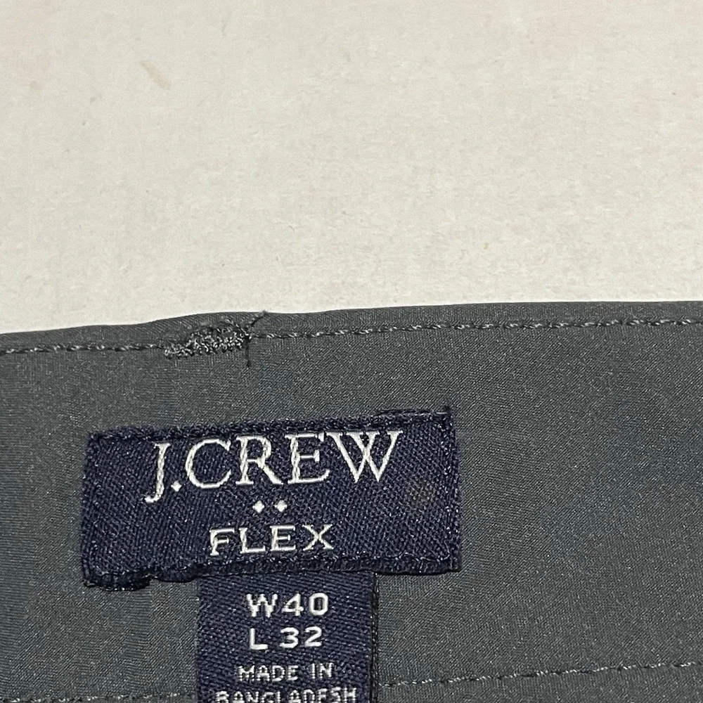 J.Crew Flex Tech Pants Mens 40 X 32 Slim Straight Fit Gray Moisture Wicking NEW